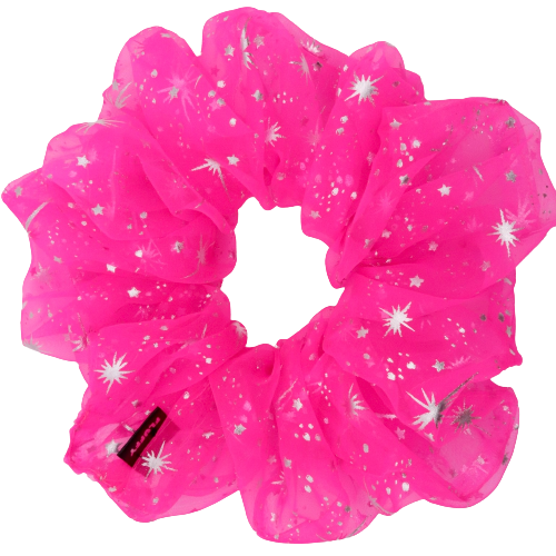 Shocking Pink Organza Scrunchie