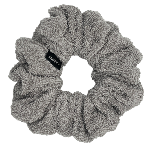Gray Towel Scrunchie