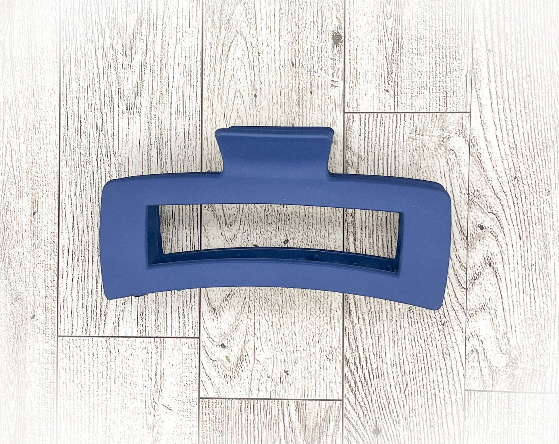 Matte Navy Blue Hair Claw Clip - Rectangular - 5 inches in length. Great for Braids, twists, long hair, thick hair, and coarse hair.