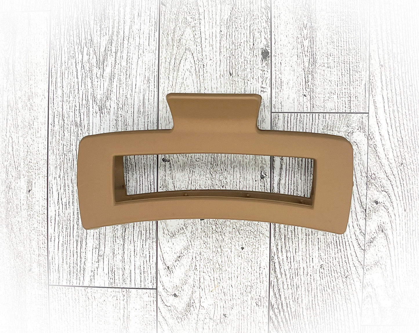 Matte Light Brown Hair Claw - Rectangular - 5 inches in length. Great for Braids, twists, long hair, thick hair, and coarse hair.