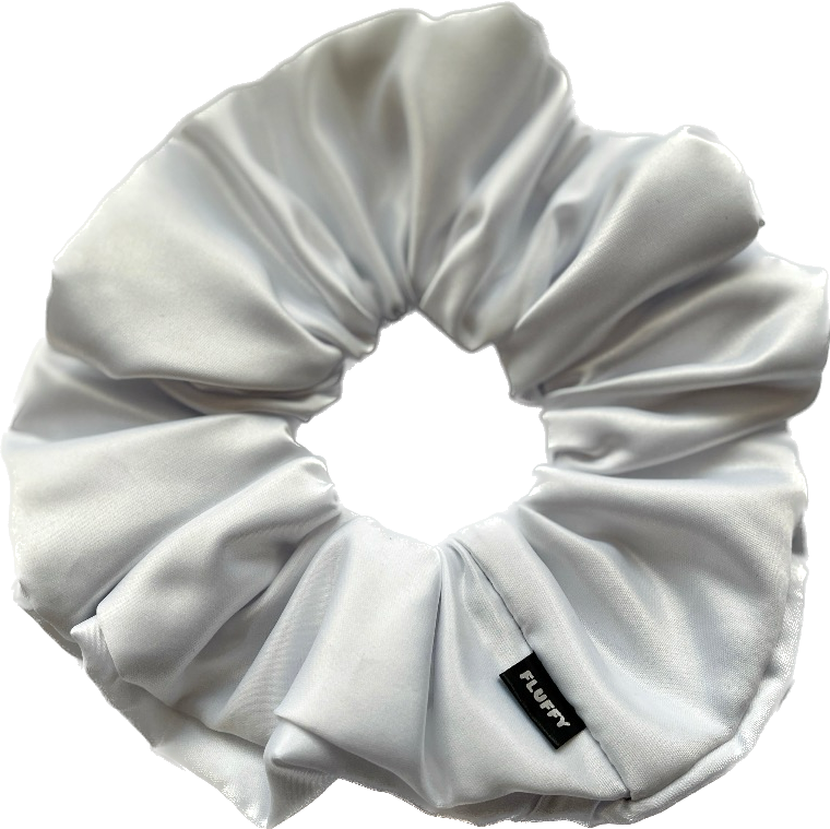 White Satin Pocket Scrunchie